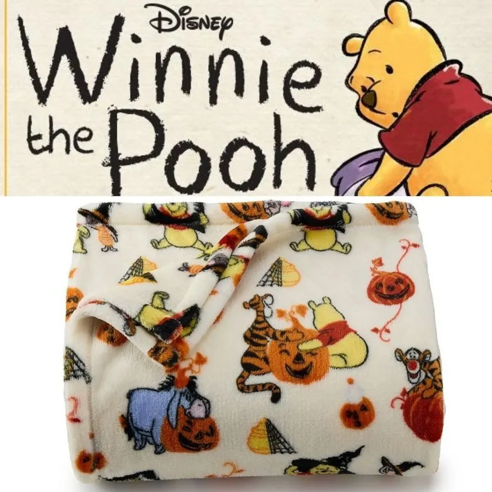 Disney Winnie the Pooh Super Soft Oversized Fall Halloween Plush Throw NEW